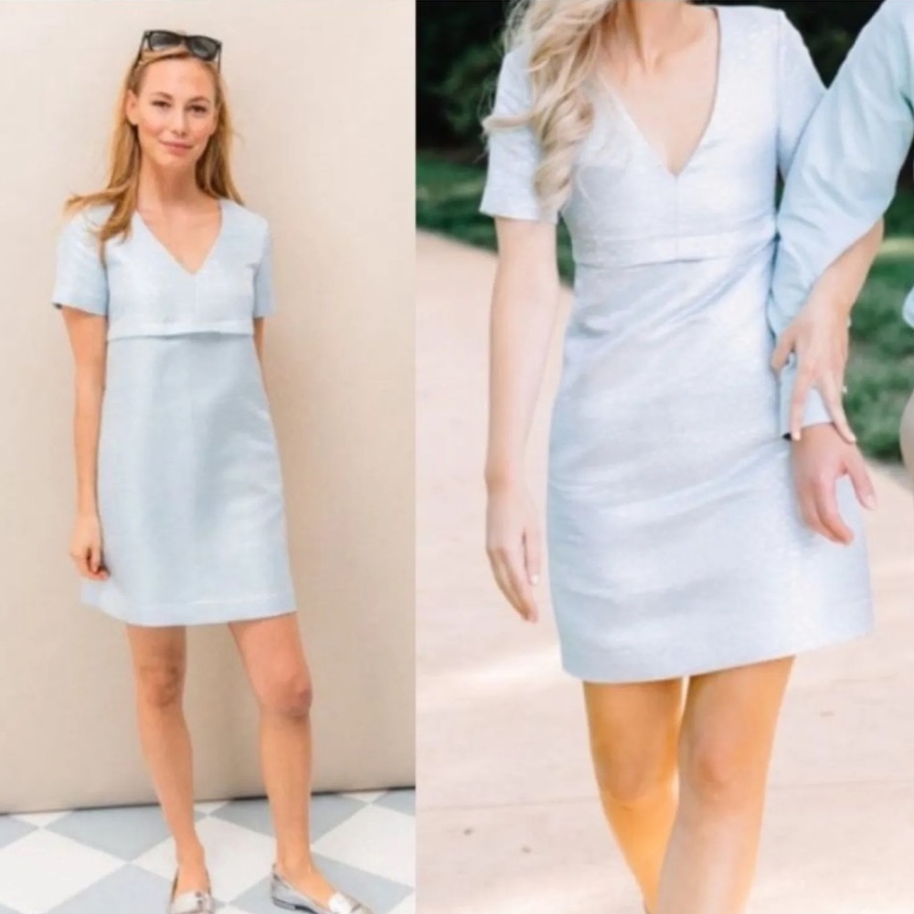 Tuckernuck Light Blue V-Neck Mini Dress